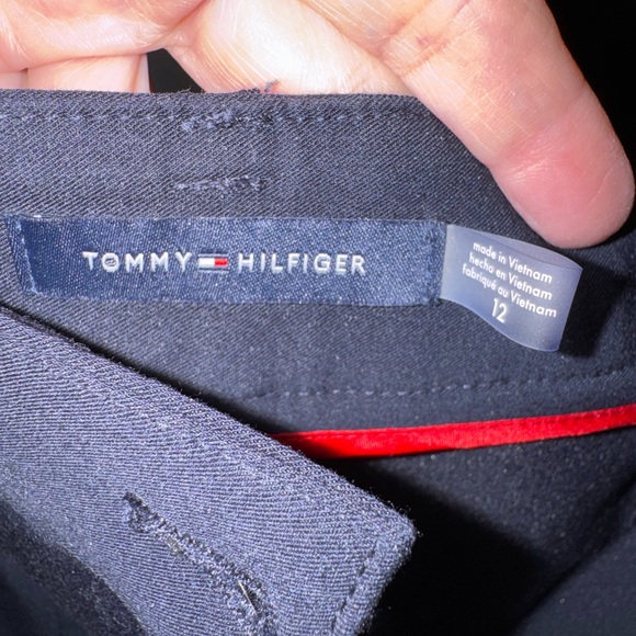 Tommy Hilfiger Navy Wide Leg Sailor Pants with Silver Button Detail - Picture 2 of 5